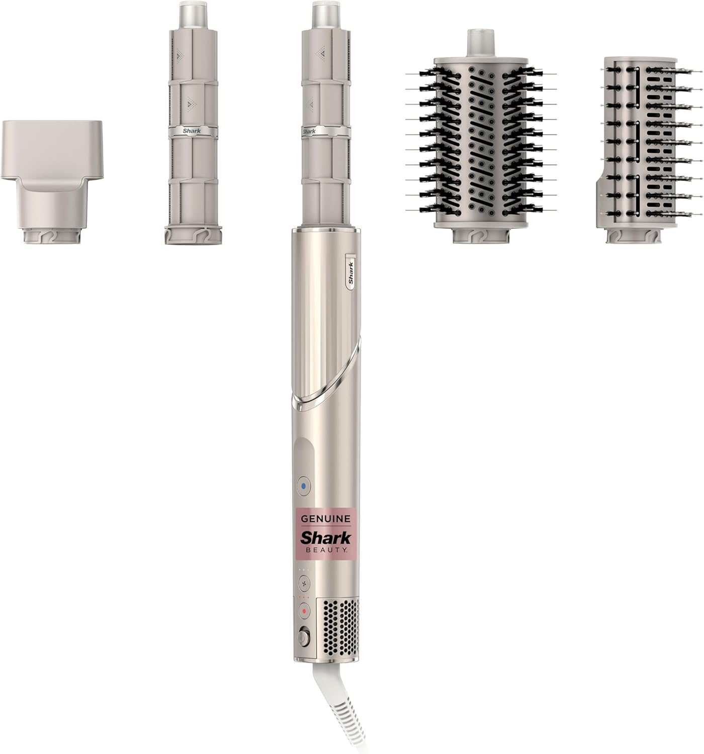 2026 Système de coiffage et de séchage Shark HD430 FlexStyle, sèche-cheveux brosse puissant et multi-styler avec boucleurs Auto-Wrap, brosse plate, brosse ovale et embout concentrateur, coloris Stone