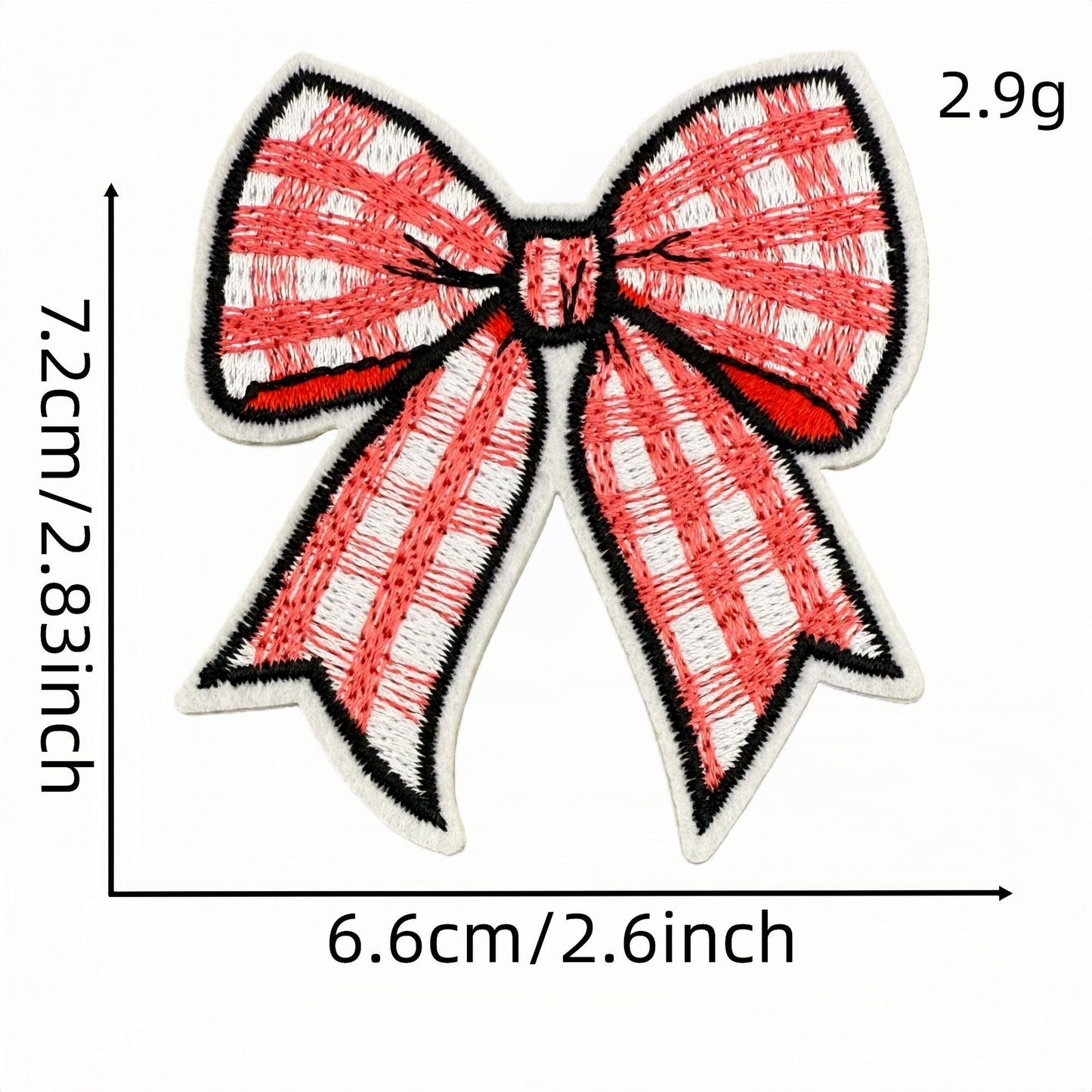 red bow embroidered patches iron on multicolor