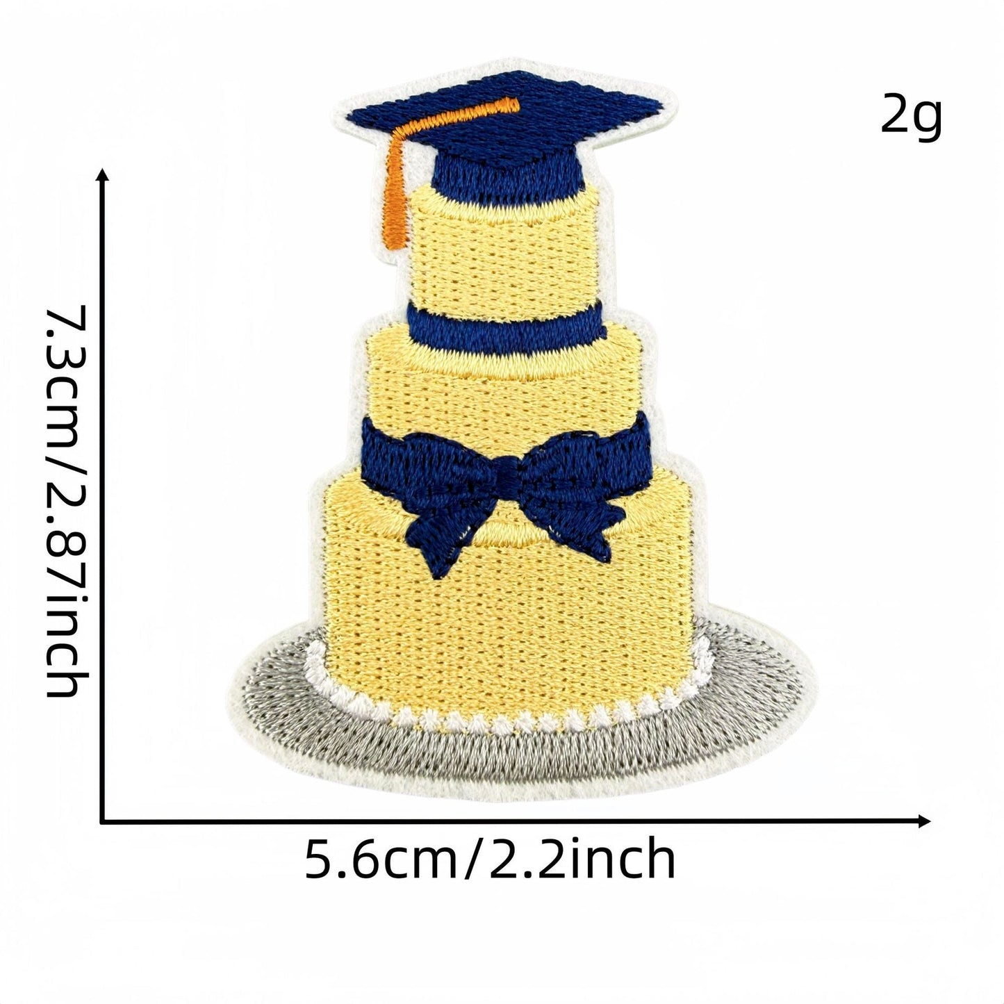 graduation embroidered patches cap trophy design iron on