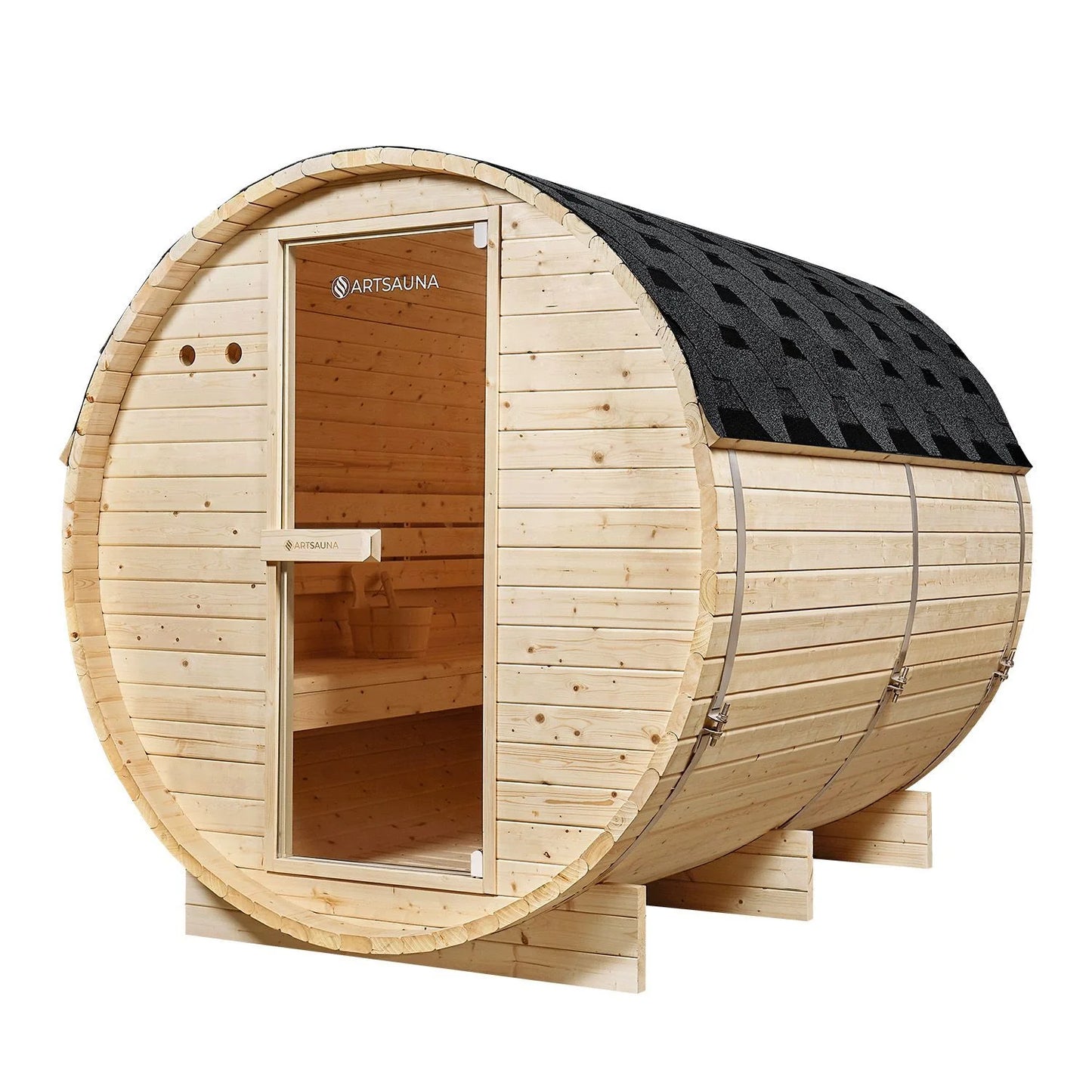 Sauna tonneau 2026 au Spitzberg avec four à sauna