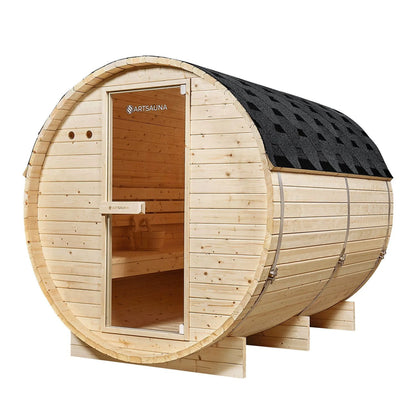 Sauna tonneau 2026 au Spitzberg avec four à sauna