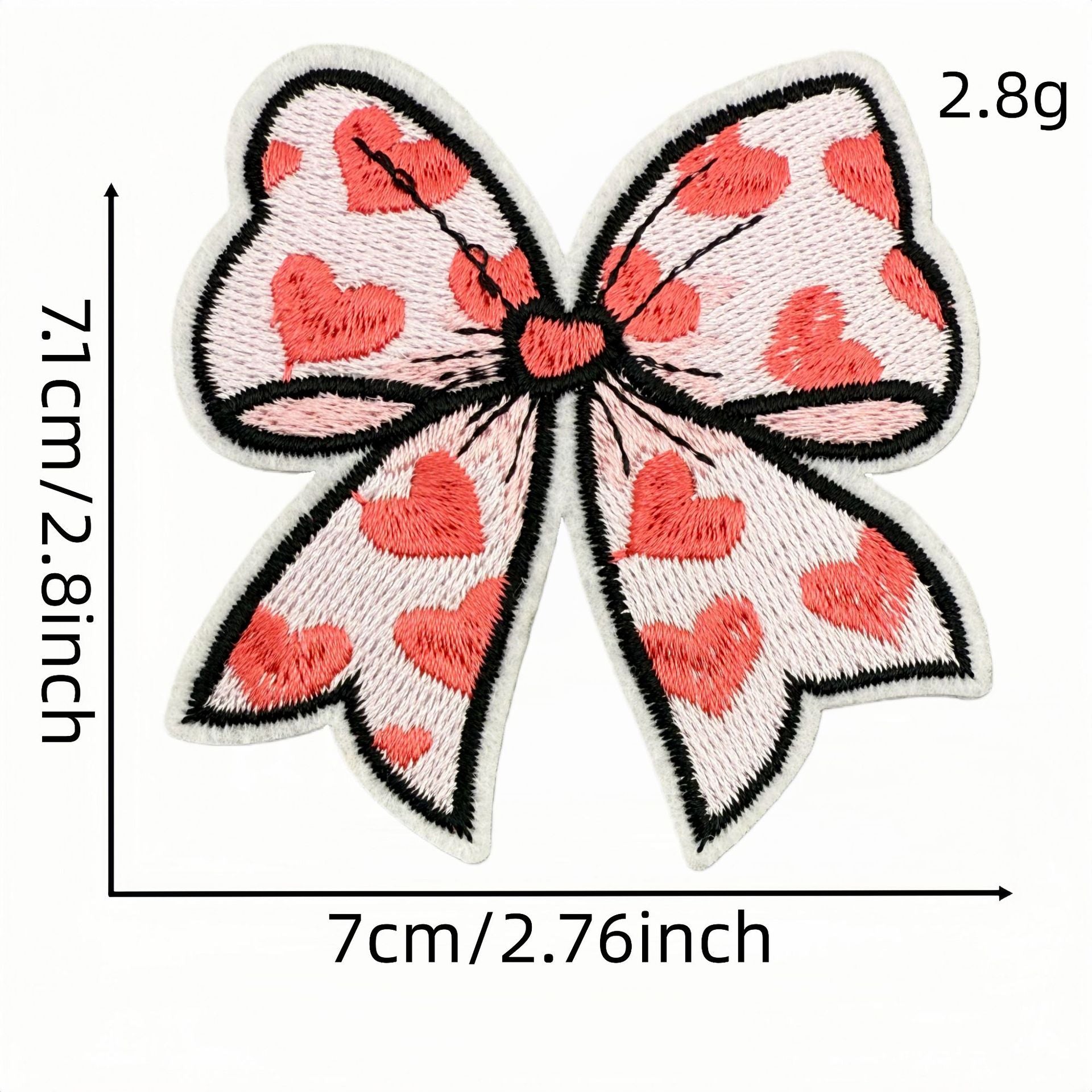 red bow embroidered patches iron on multicolor