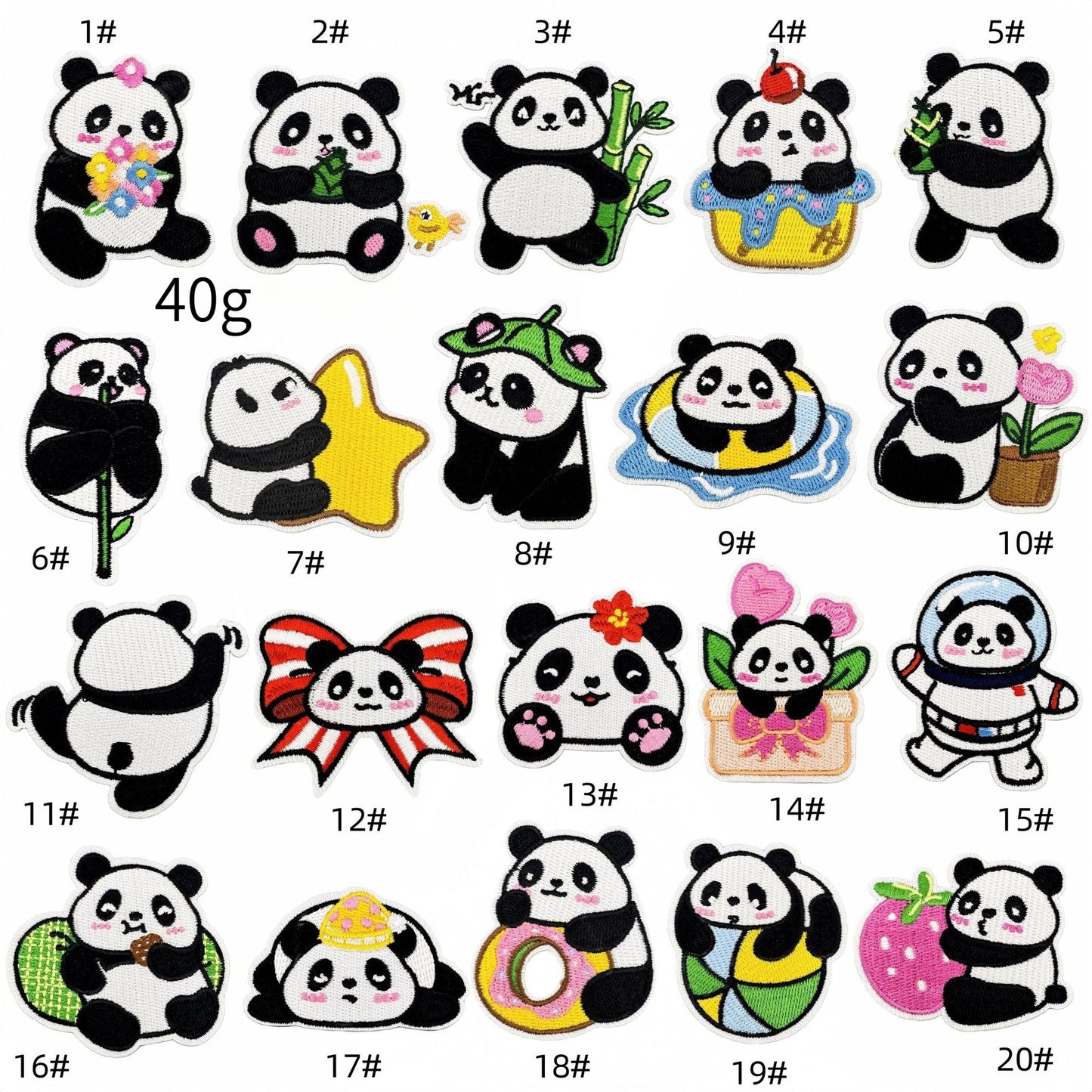 cute panda embroidered patches animal design iron on