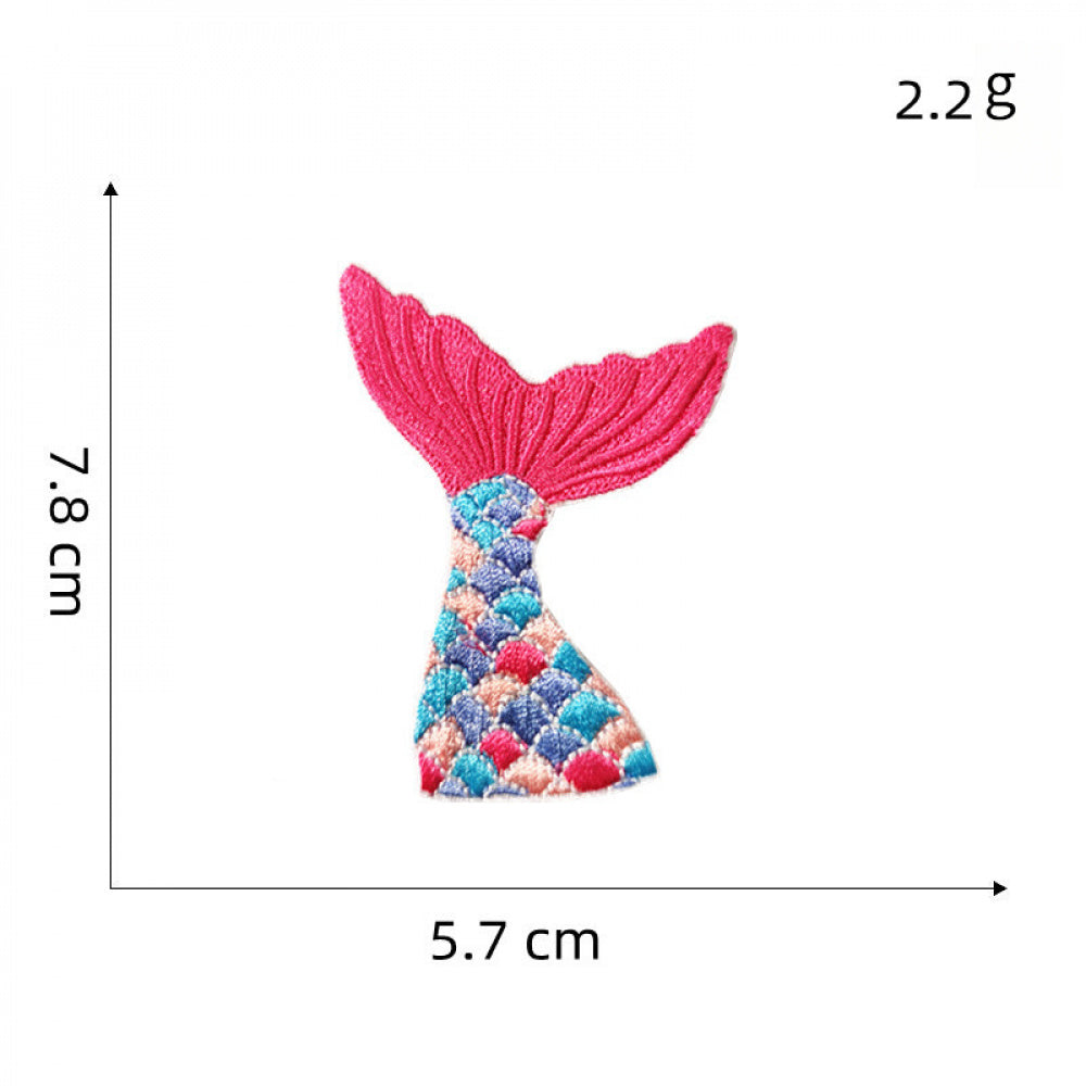 mermaid tail embroidered patches colorful ocean peel and stick
