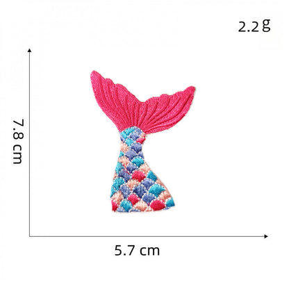 mermaid tail embroidered patches colorful ocean peel and stick