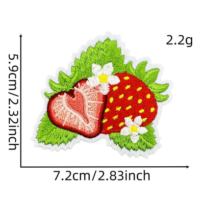 strawberry embroidered patches cute fruit design iron on