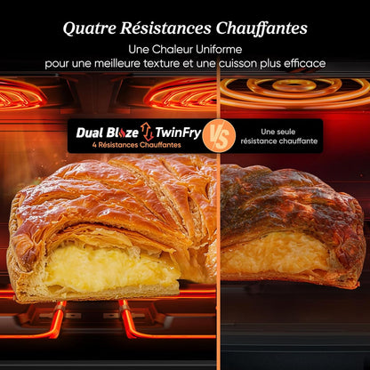 COSORI Air Fryer 10L Twinfry,Dual Zone Avec S&eacute;parateur Amovible,Capacit&eacute; Flexible de 10L,Friteuse sans Huile 6-en-1,35℃-240℃,66% d'&Eacute;nergie en Moins,Livre de Recettes et Application