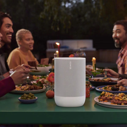 2026 Sonos Move 2 – Enceinte Portable Intelligente Blanche avec Batterie 24 Heures, Bluetooth et Wi-Fi, Résistante à l’Eau, Son Stéréo Puissant et Commande Vocale