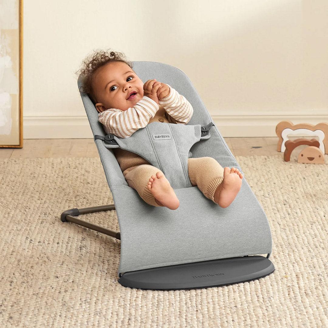 2026 BabyBjörn Bouncer Bliss Woven Mélange - Gris Clair