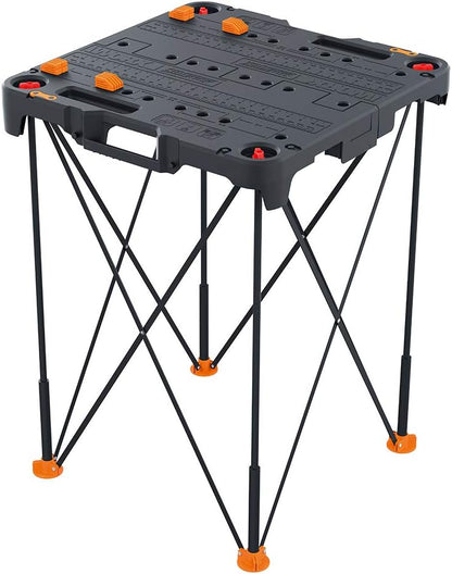 2026 Table de Travail et Chevalet Pliant 2-en-1 Worx Pegasus, Banc de Travail Portable Facile à Installer, 31" L x 25" P x 32" H, Léger avec Haute Capacité de Charge, WX051 - Inclut 2 Serres et 4 Brides