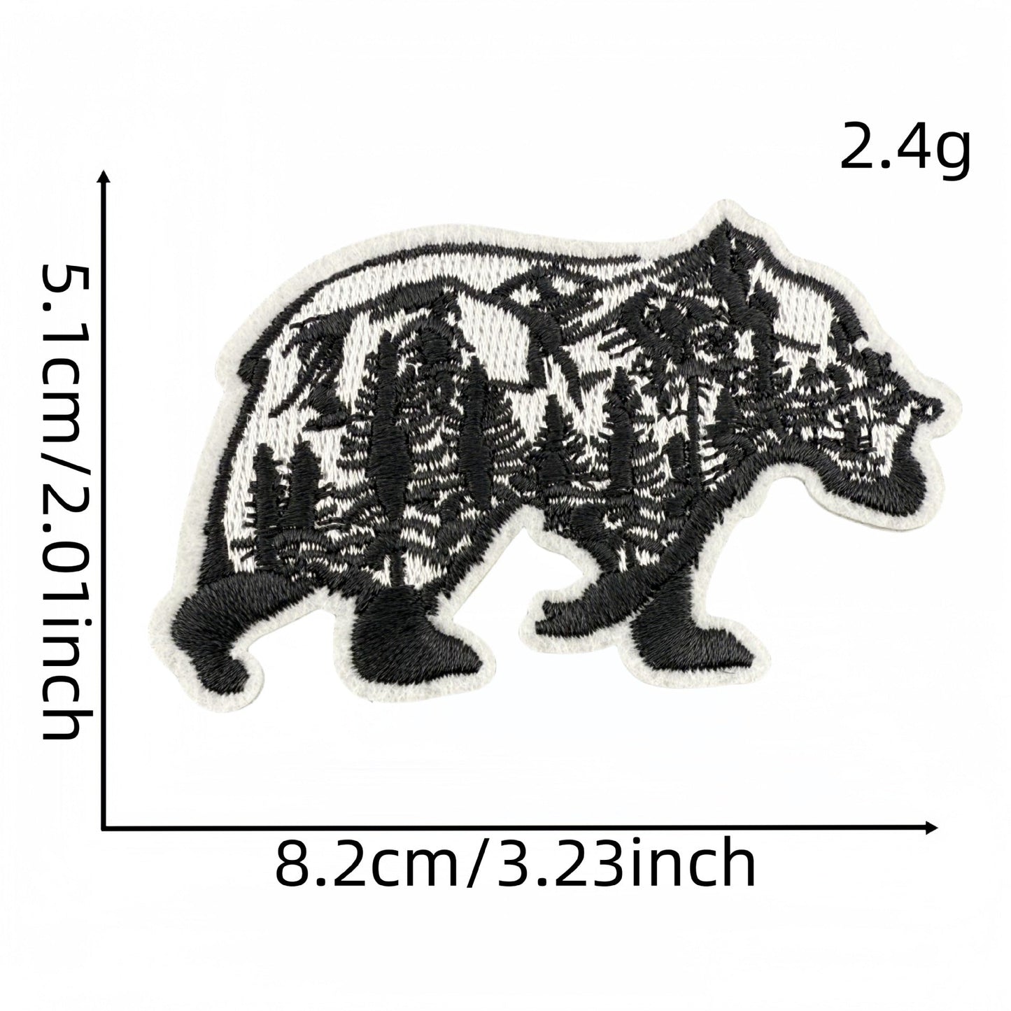 scenic bear embroidered patches nature landscape design iron on