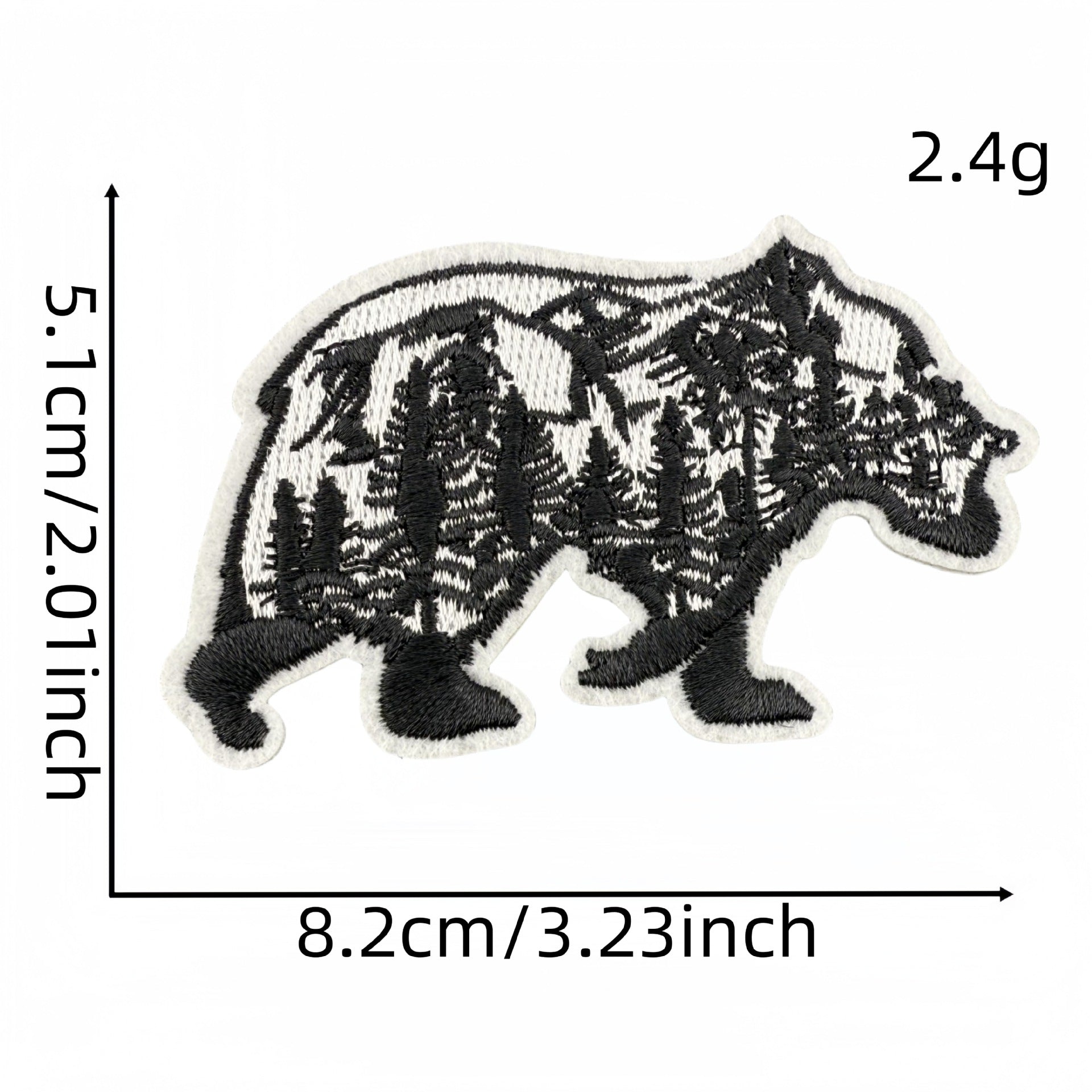 scenic bear embroidered patches nature landscape design iron on