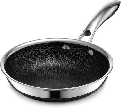 2026 Poêle HexClad Hybrid Antiadhésive 8 Pouces, Poignée Reste-Froide, Compatible Lave-Vaisselle, Résistante au Four jusqu’à 482°C, Compatible Induction et Tous Types de Plaques de Cuisson