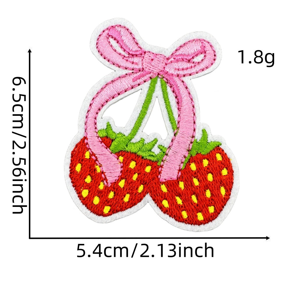 strawberry embroidered patches cute fruit design iron on