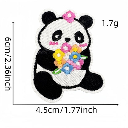 cute panda embroidered patches animal design iron on