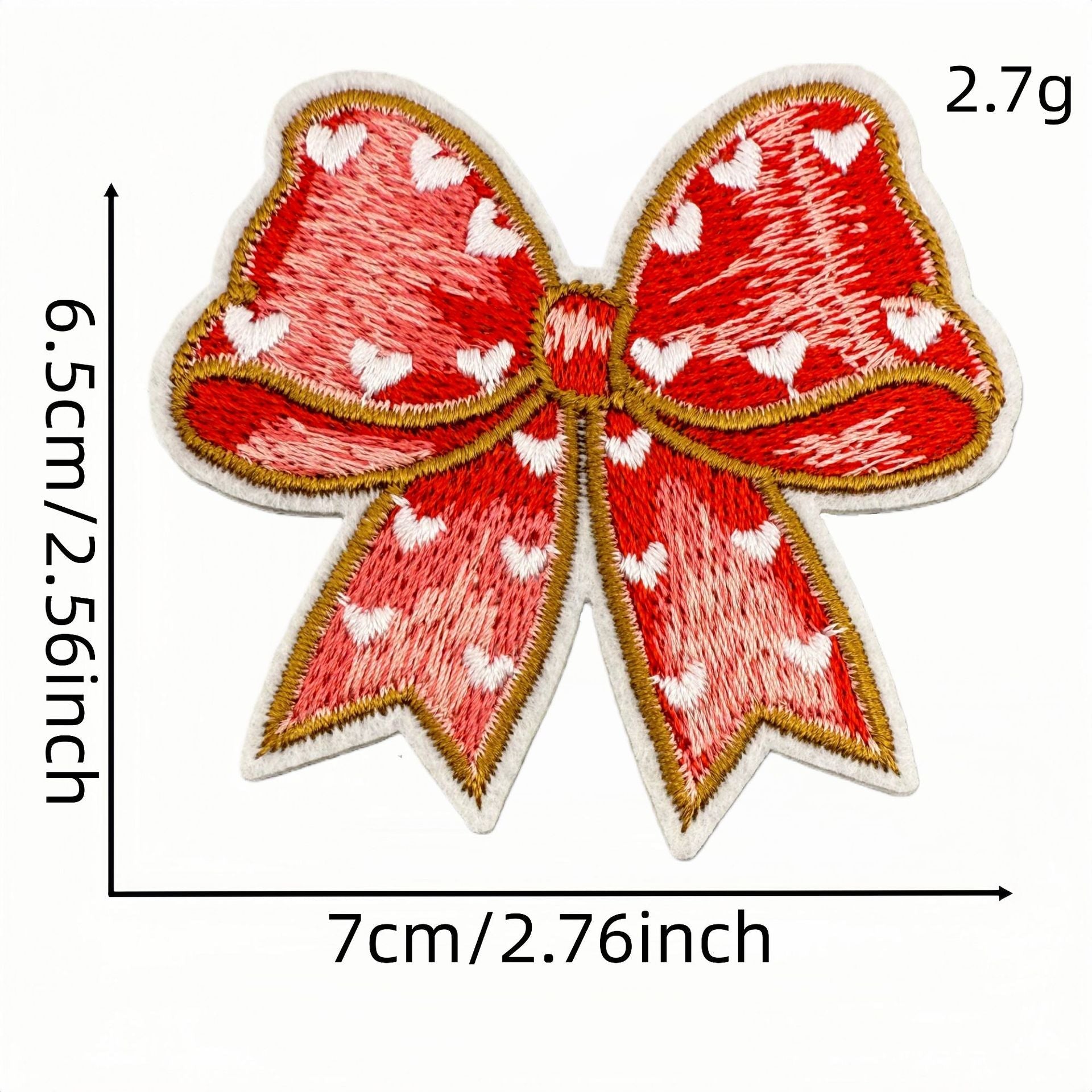 red bow embroidered patches iron on multicolor