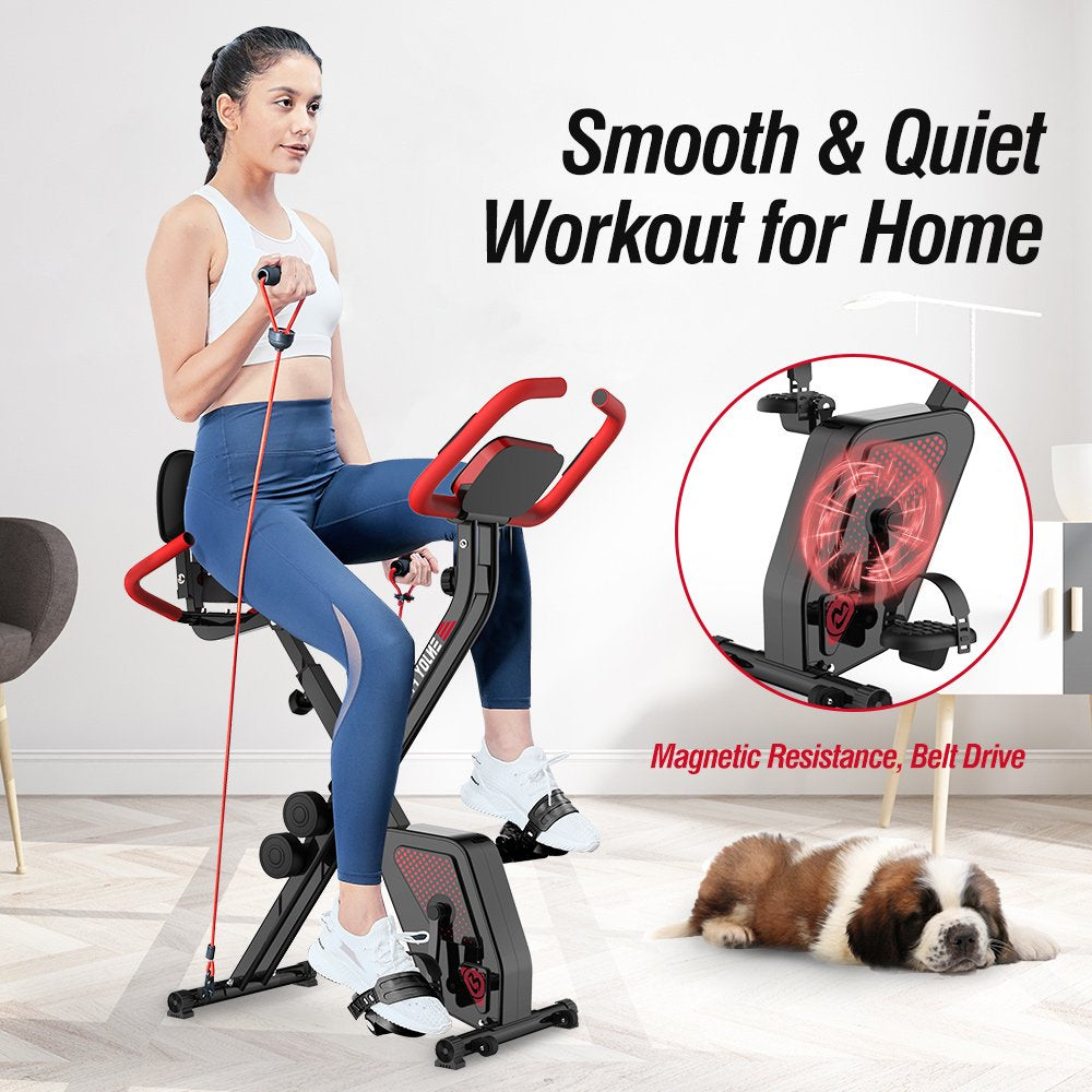Vélo d'entraînement pliable Pooboo 3 en 1 pour la maison, supportant jusqu'à 136 kg (300 lb).