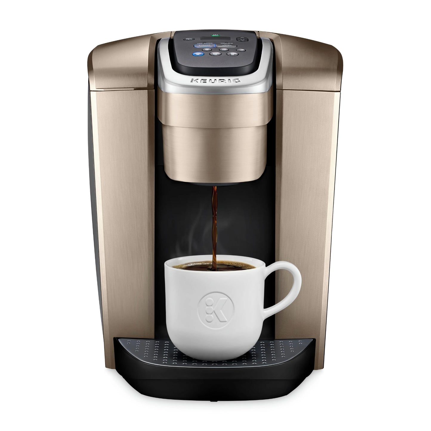 2026 Keurig K-Elite – Machine à Café à Dosettes K-Cup à Portion Unique, Finition Brossée Slate, Programmable pour Café Chaud et Glacé