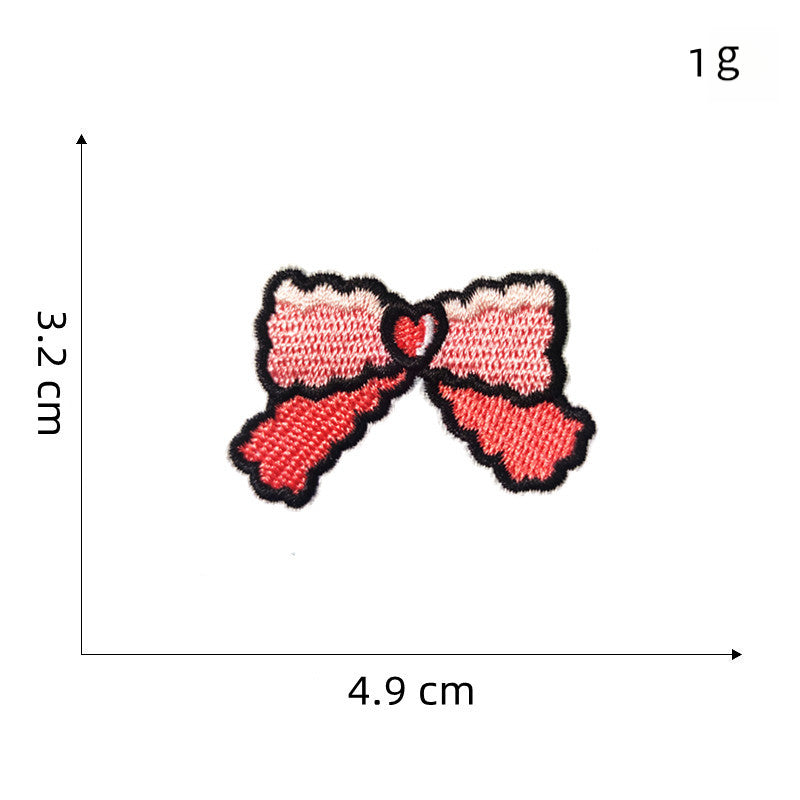 colorful bow tie embroidered patches multicolor design iron on