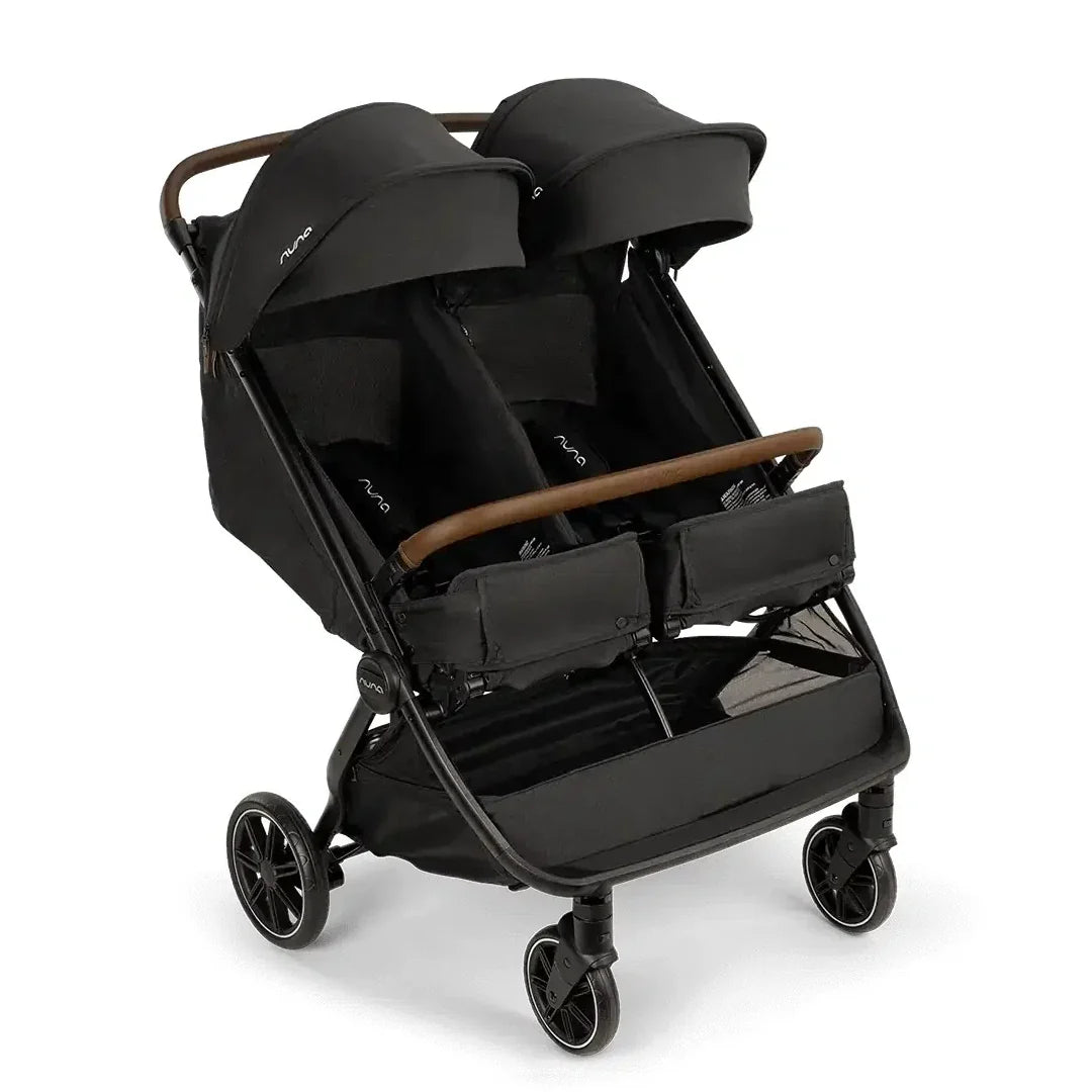 Poussette double Nuna TRVL dubl 2026 – Caviar | Poussette double légère dès la naissance, compatible avec les sièges auto pour bébé PIPA™