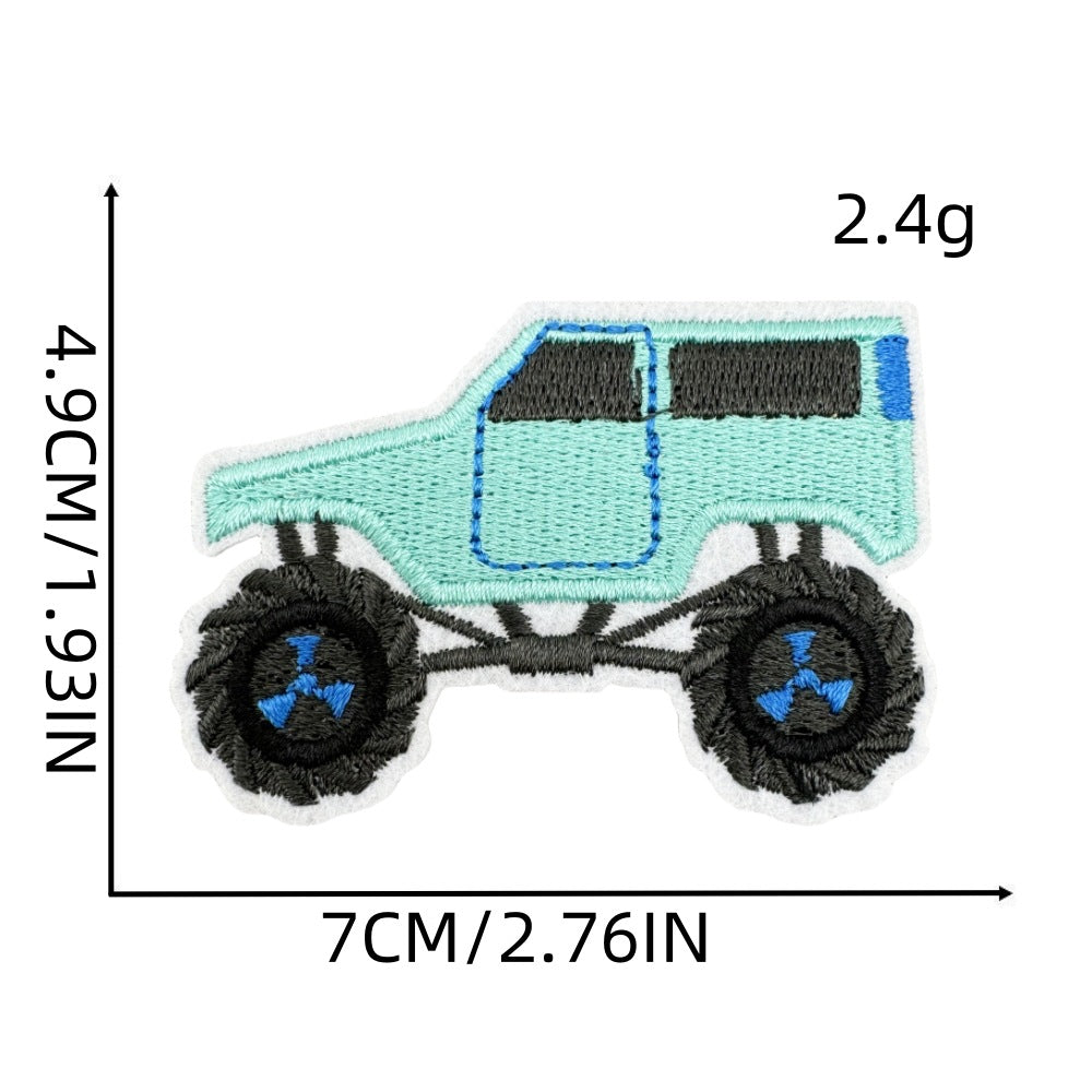 monster truck embroidered patches off road vehicle design iron on