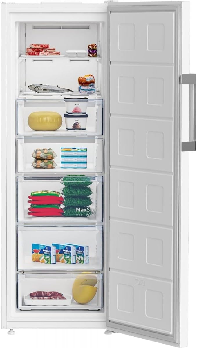 Congélateur armoire pose libre - BEKO - B3RFNE294W - Froid ventilé - E - 260 L - Autonomie : 11 h - 75,4 x 59,7 x 170,5 cm - Blanc