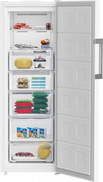 Congélateur armoire pose libre - BEKO - B3RFNE294W - Froid ventilé - E - 260 L - Autonomie : 11 h - 75,4 x 59,7 x 170,5 cm - Blanc