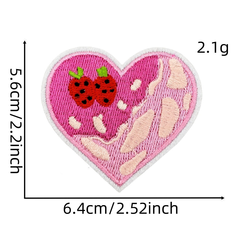 strawberry embroidered patches cute fruit design iron on