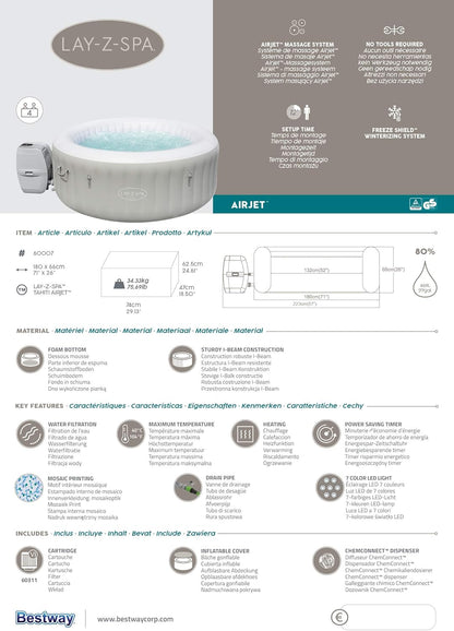 Spa gonflable rond BESTWAY Lay-Z-Spa® Miami Airjet™ 2 - 4 personnes