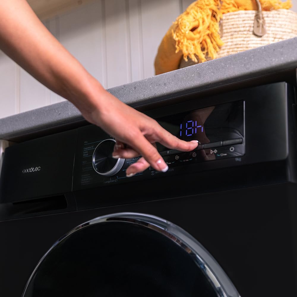 Cecotec Bolero Dresscode 10500 Inverter Steel A. Lave-linge 10 kg Steel, 1400 tr/min, Moteur Inverter Plus, Vapeur, Classe A.
