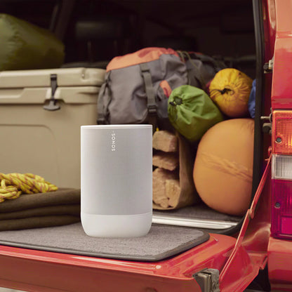 2026 Sonos Move 2 – Enceinte Portable Intelligente Blanche avec Batterie 24 Heures, Bluetooth et Wi-Fi, Résistante à l’Eau, Son Stéréo Puissant et Commande Vocale