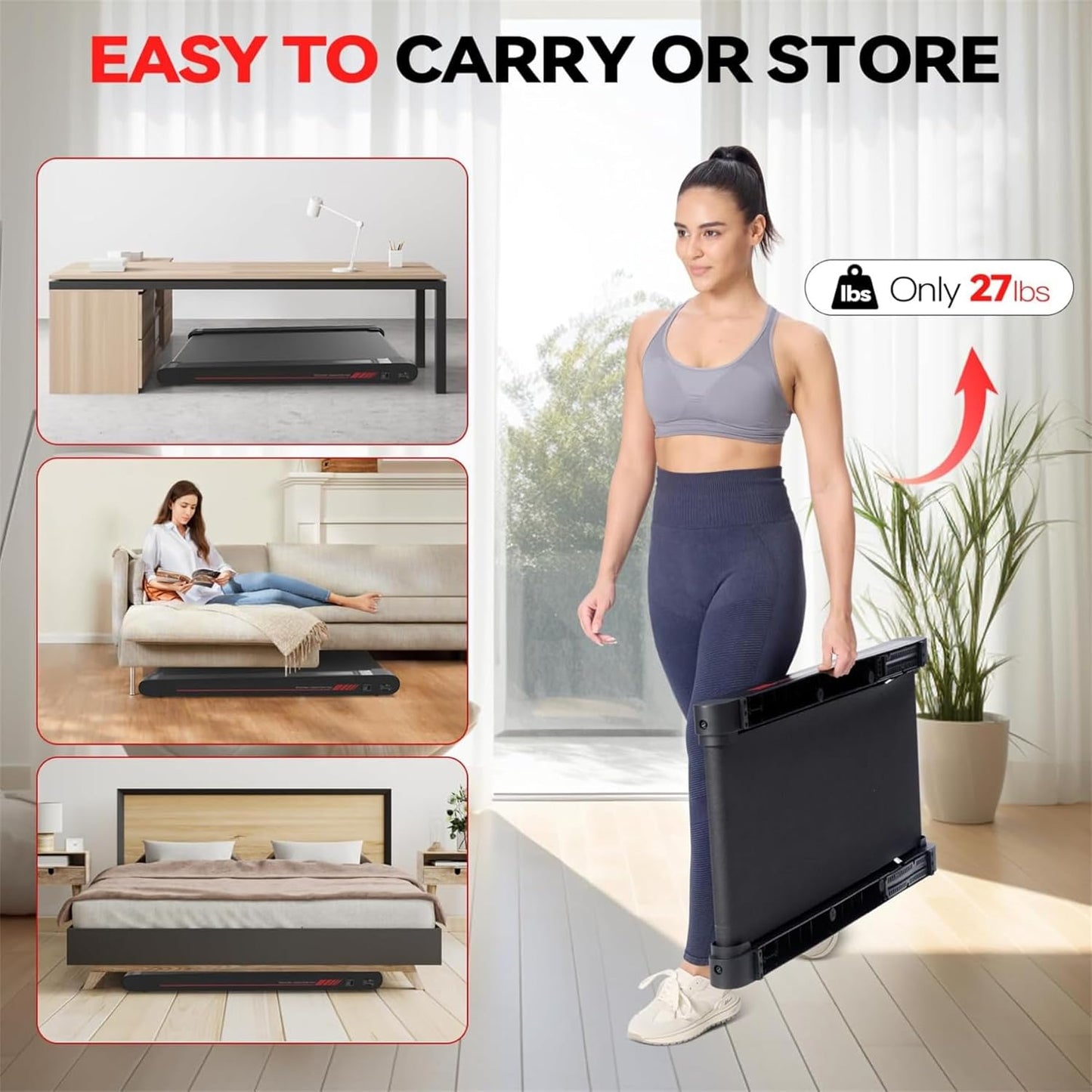 2026 Sperax Tapis de Marche Vibrant avec Application, Tapis de Course 3 en 1 Sous Bureau, 2,5HP Faible Bruit, Tapis de Marche avec Télécommande, Tapis de Course Portable pour Bureau à Domicile