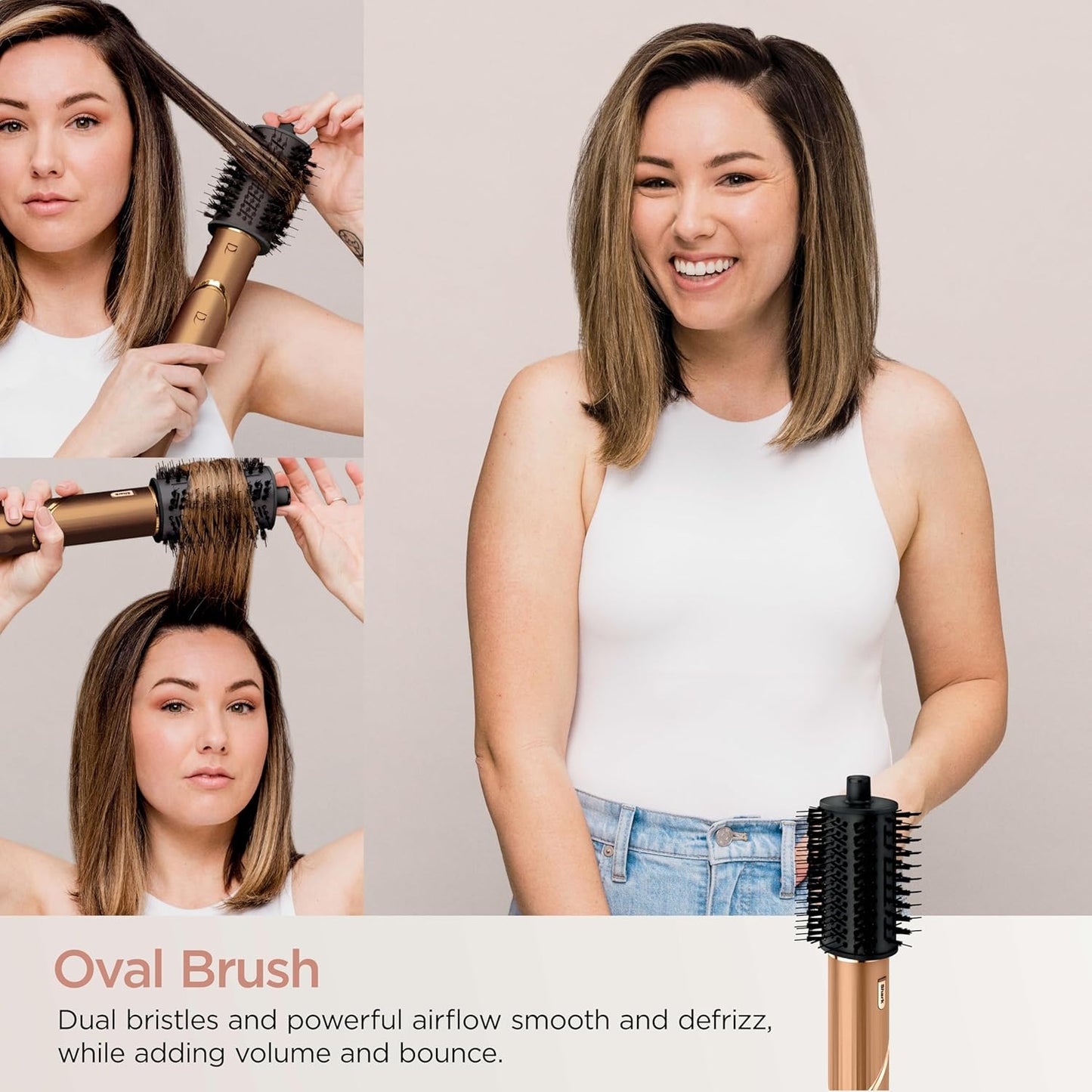 2026 Système de coiffage et de séchage Shark HD430 FlexStyle, sèche-cheveux brosse puissant et multi-styler avec boucleurs Auto-Wrap, brosse plate, brosse ovale et embout concentrateur, coloris Stone