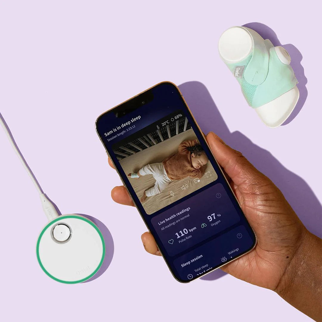 2026 Owlet Dream Duo – Moniteur de Sommeil et Veille Bébé Intelligent – Blanc & Menthe