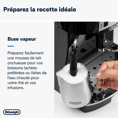 Magnifica S Machine a Café Grain ECAM22.110.B, Machine Expresso et Cappuccino, 1.8L, Noir [Exclusif Amazon]