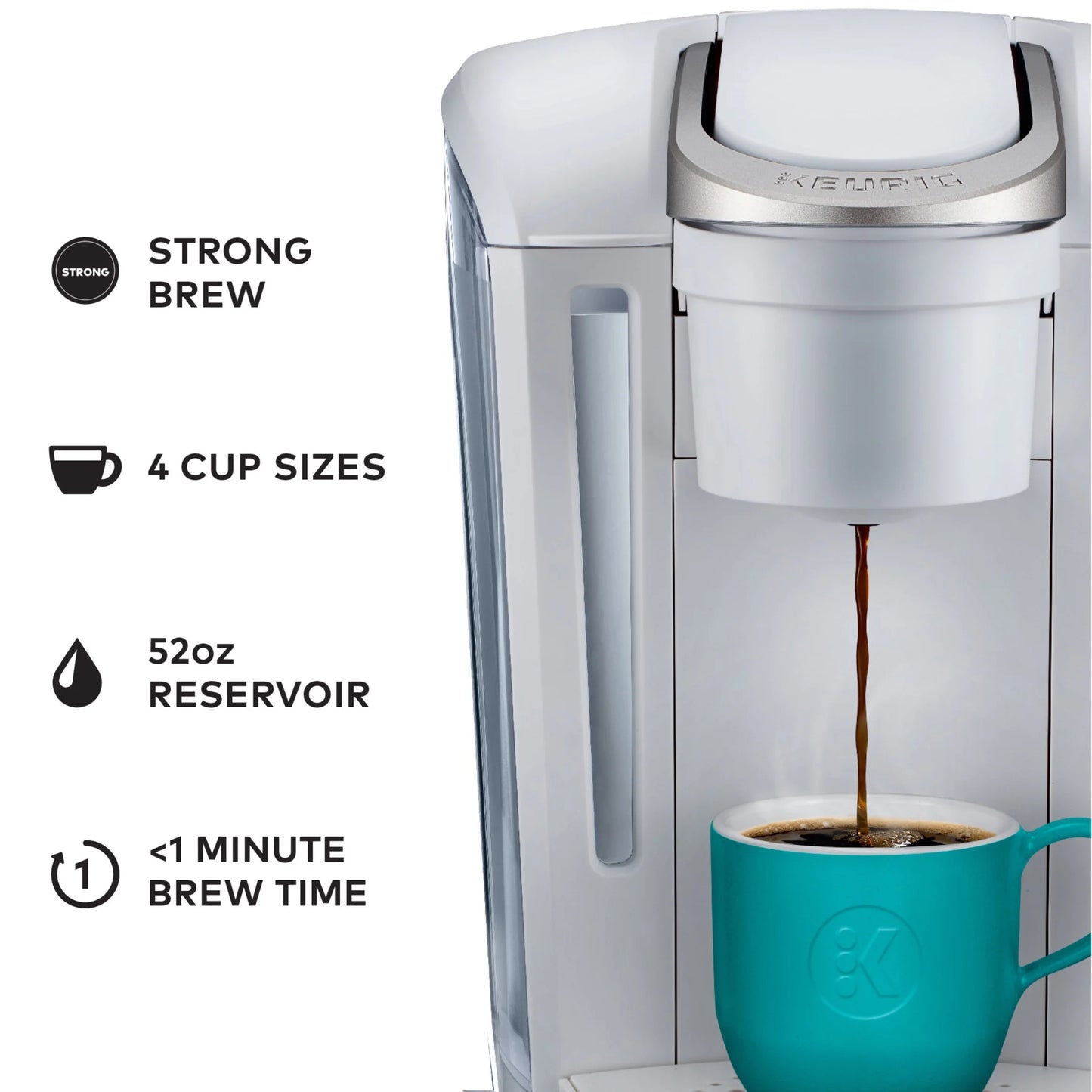 2026 Keurig K-Select Machine à Café à Dosettes K-Cup à Usage Unique, Édition Matte White – Infuseur Simple, Fonction Strong Brew et Réservoir 52 oz