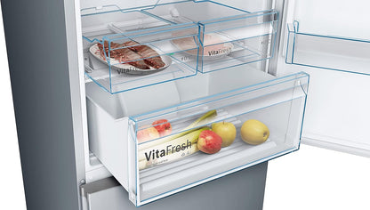 2026 Bosch KGN49XLEA Série 4 – Réfrigérateur Combiné XXL, MultiAirflow, Tiroir VitaFresh, Édition Limitée Inox
