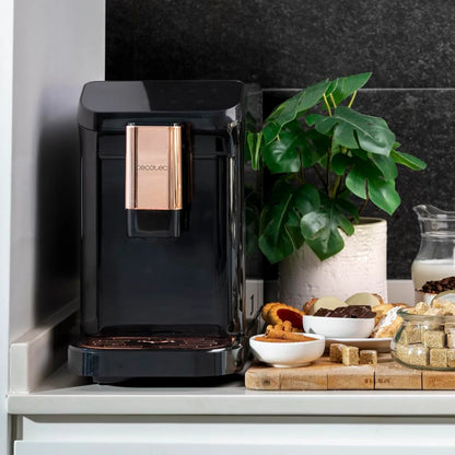 2026 Machine à café entièrement automatique Cecotec Cremmaet Macchia Black Rose – 1350 W, Thermobloc, Pompe à 19 Bars, Système Plug&Play, Réservoir à café avec moulin intégré, Nettoyage automatique