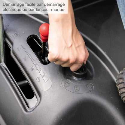 Scheppach Tondeuse à Gazon autoportée MR224-61 – Moteur 4 Temps 5,0 KW – 6,8 CV - Largeur de Coupe 61 cm – Hauteur de Coupe réglable sur 5 Positions – Démarrage électrique