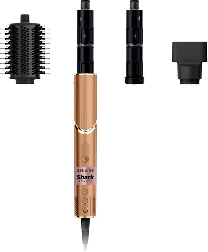2026 Système de coiffage et de séchage Shark HD430 FlexStyle, sèche-cheveux brosse puissant et multi-styler avec boucleurs Auto-Wrap, brosse plate, brosse ovale et embout concentrateur, coloris Stone