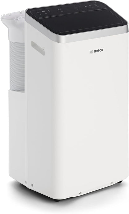 Bosch Cool 4000 Portable AC - 3 en 1 : Climatiseur, Déshumidificateur, Ventilateur - 2,6 kW pour les pièces jusqu'à 35m² - Avec Mode Auto, Mode Silencieux et Mode Veille (48 db (A)) [Classe A+]