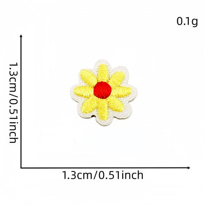 daisy flower embroidered patches multicolor floral set iron on