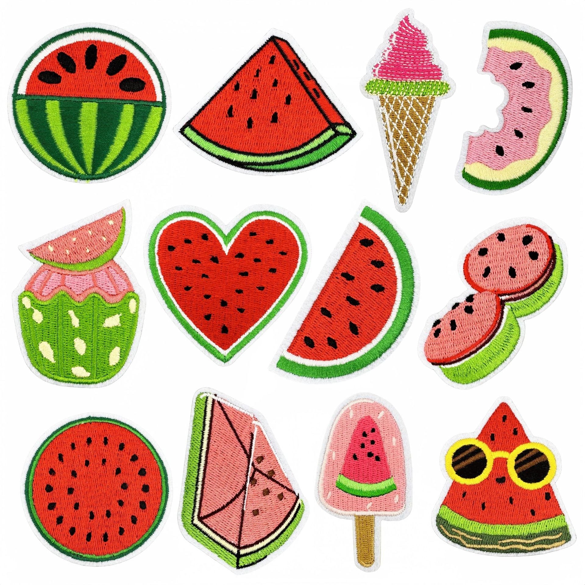 watermelon embroidered patches summer fruit design iron on