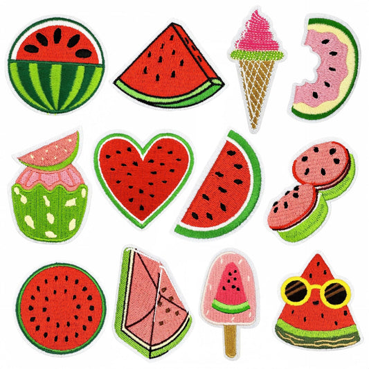 watermelon embroidered patches summer fruit design iron on