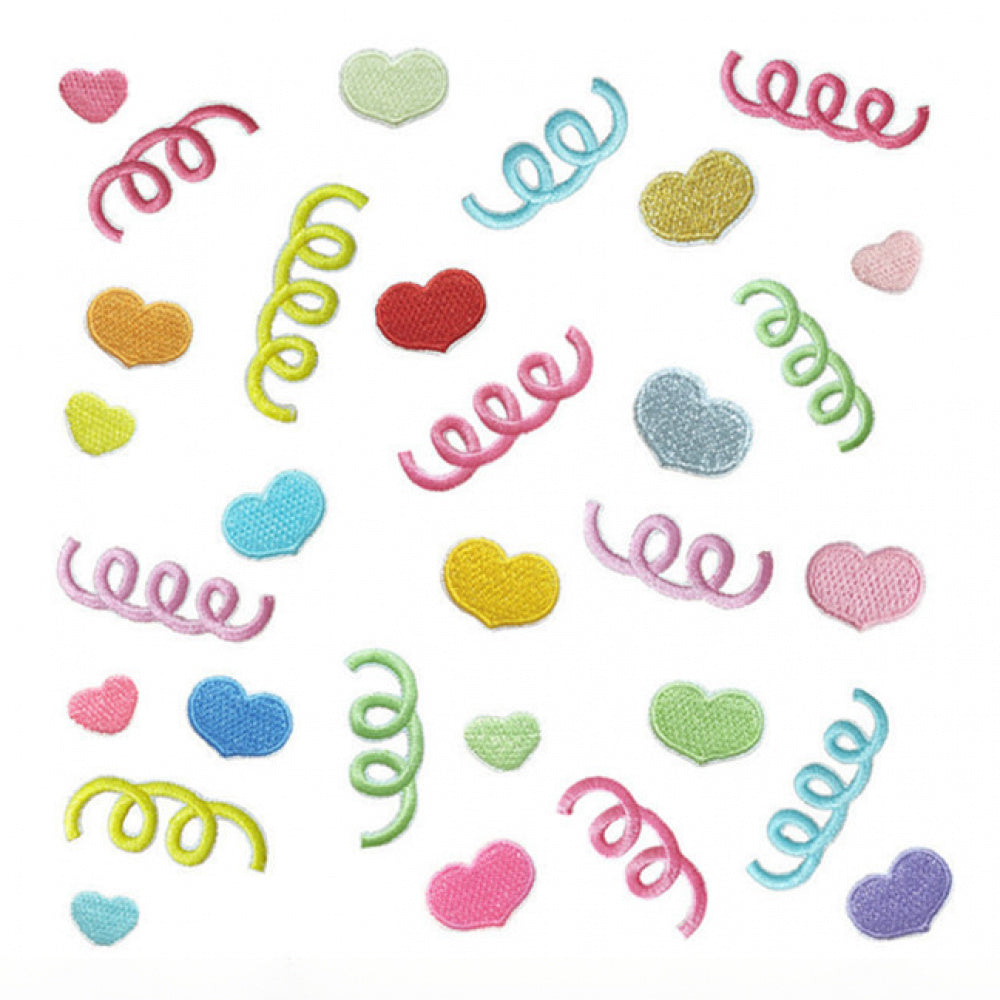 colorful spring heart embroidered patches iron on