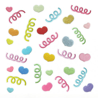 colorful spring heart embroidered patches iron on