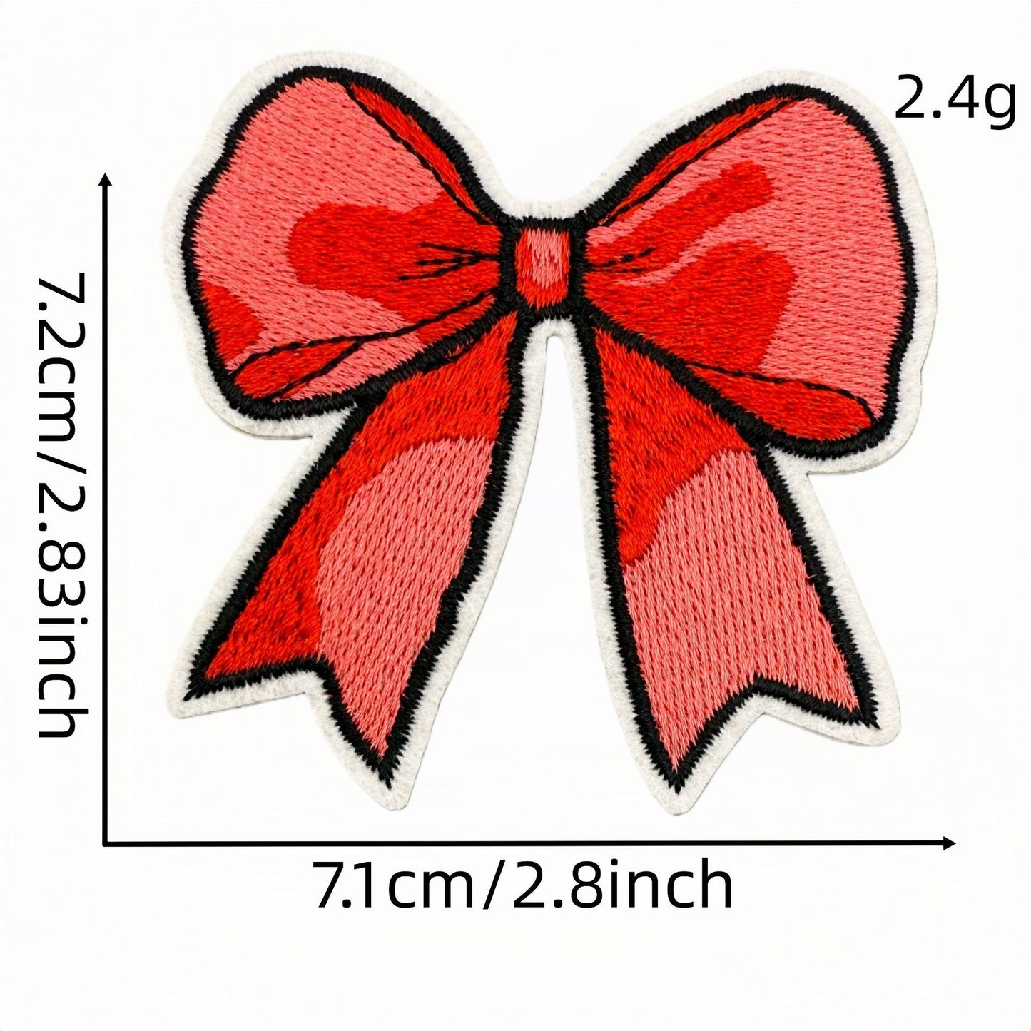red bow embroidered patches iron on multicolor