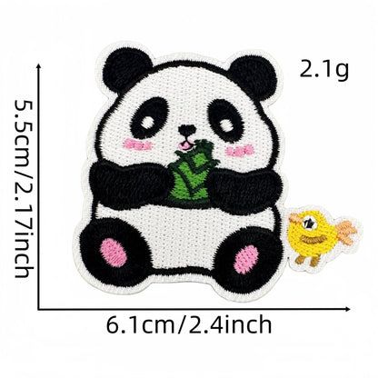 cute panda embroidered patches animal design iron on