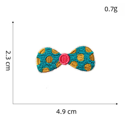 colorful bow tie embroidered patches multicolor design iron on