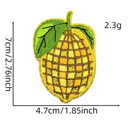 checkered fruit embroidered patches sparkling design iron on